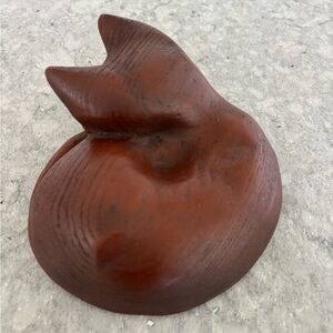 Wooden Cat Figurine